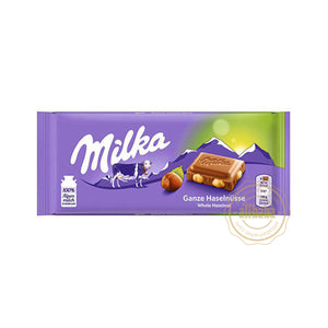 MILKA GANZNUSS WHOLE NUTS CHOCOLATE BARS 100GR